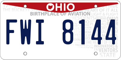 OH license plate FWI8144