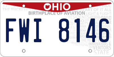 OH license plate FWI8146