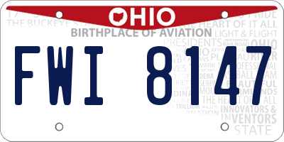 OH license plate FWI8147