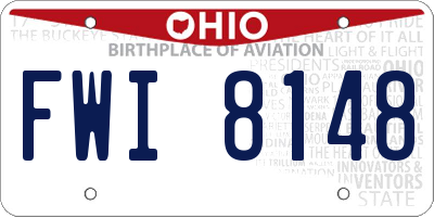 OH license plate FWI8148