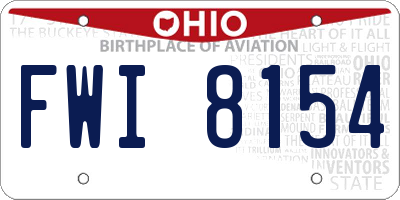 OH license plate FWI8154