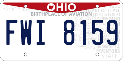OH license plate FWI8159