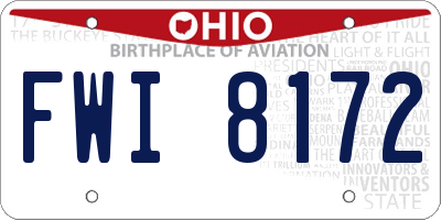 OH license plate FWI8172
