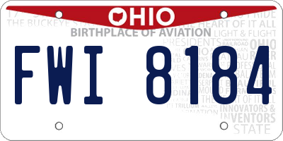 OH license plate FWI8184