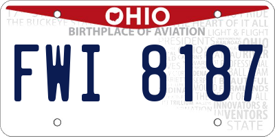 OH license plate FWI8187