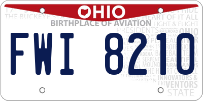 OH license plate FWI8210