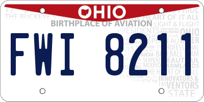 OH license plate FWI8211