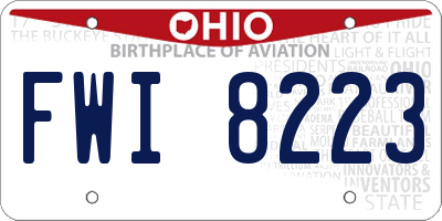 OH license plate FWI8223