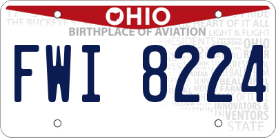 OH license plate FWI8224