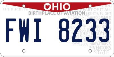 OH license plate FWI8233