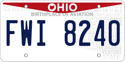 OH license plate FWI8240