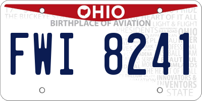 OH license plate FWI8241