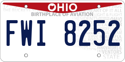 OH license plate FWI8252
