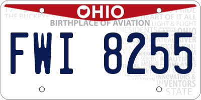 OH license plate FWI8255