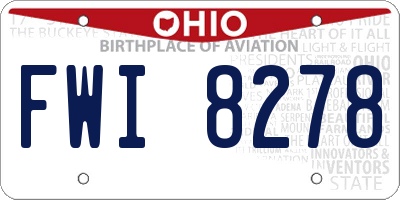 OH license plate FWI8278