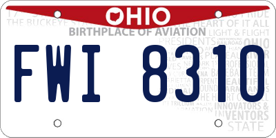 OH license plate FWI8310