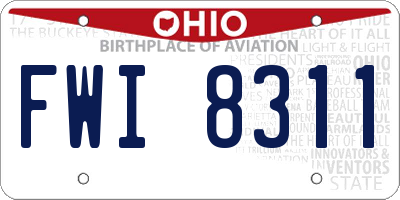 OH license plate FWI8311