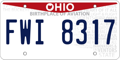 OH license plate FWI8317