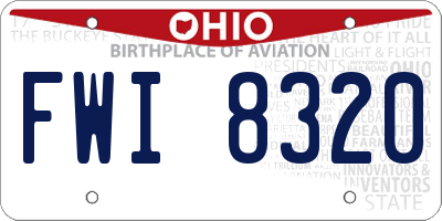 OH license plate FWI8320