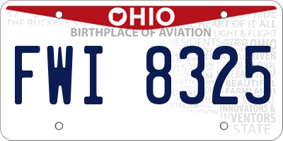 OH license plate FWI8325