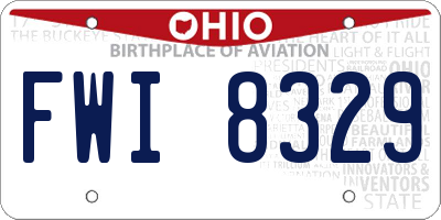 OH license plate FWI8329