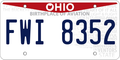 OH license plate FWI8352