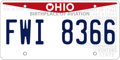 OH license plate FWI8366