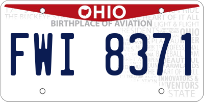 OH license plate FWI8371