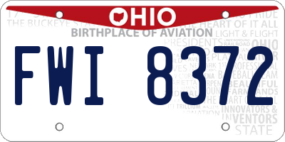OH license plate FWI8372