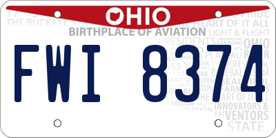 OH license plate FWI8374