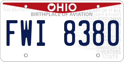 OH license plate FWI8380