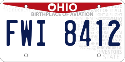OH license plate FWI8412
