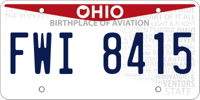OH license plate FWI8415