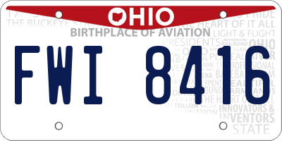 OH license plate FWI8416