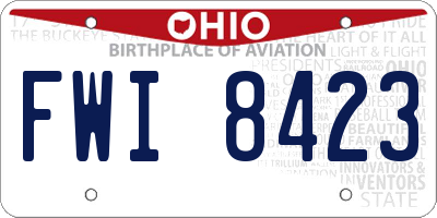 OH license plate FWI8423