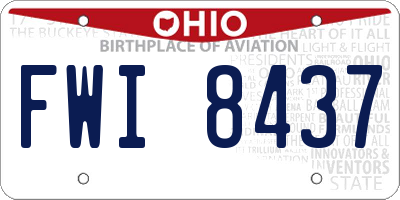 OH license plate FWI8437
