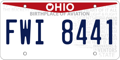OH license plate FWI8441