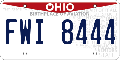 OH license plate FWI8444