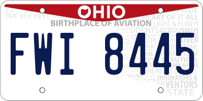 OH license plate FWI8445