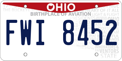 OH license plate FWI8452