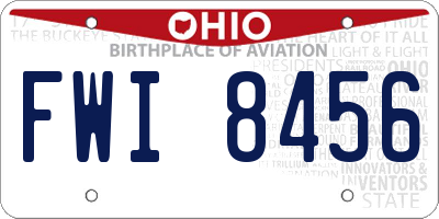 OH license plate FWI8456