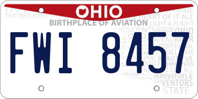 OH license plate FWI8457