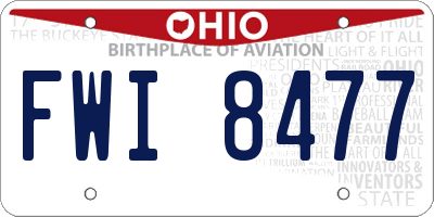 OH license plate FWI8477