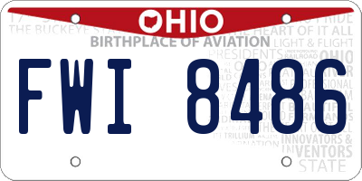 OH license plate FWI8486