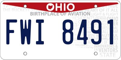 OH license plate FWI8491