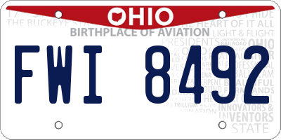 OH license plate FWI8492