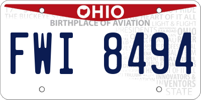 OH license plate FWI8494