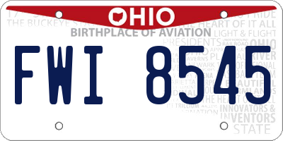 OH license plate FWI8545