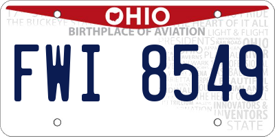 OH license plate FWI8549