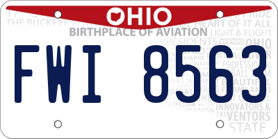 OH license plate FWI8563